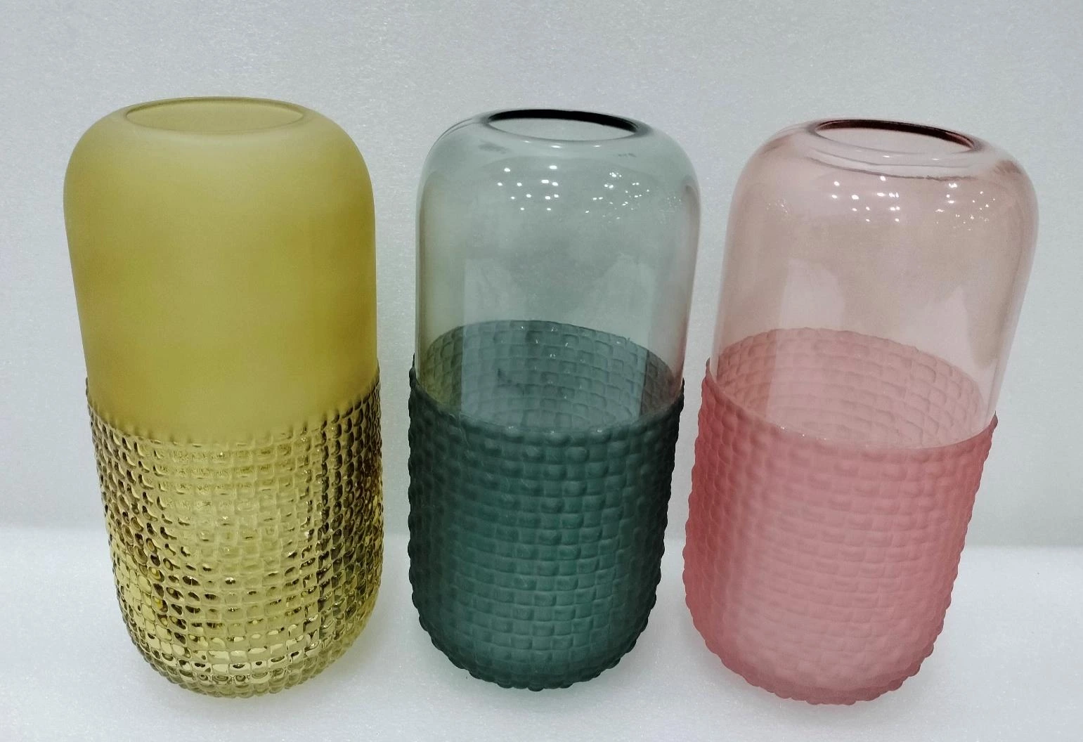 Glass Pot Capsule Shape Small 25x7x13cm